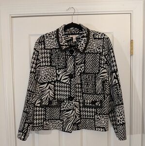 JM collection animal print blazer sz XL